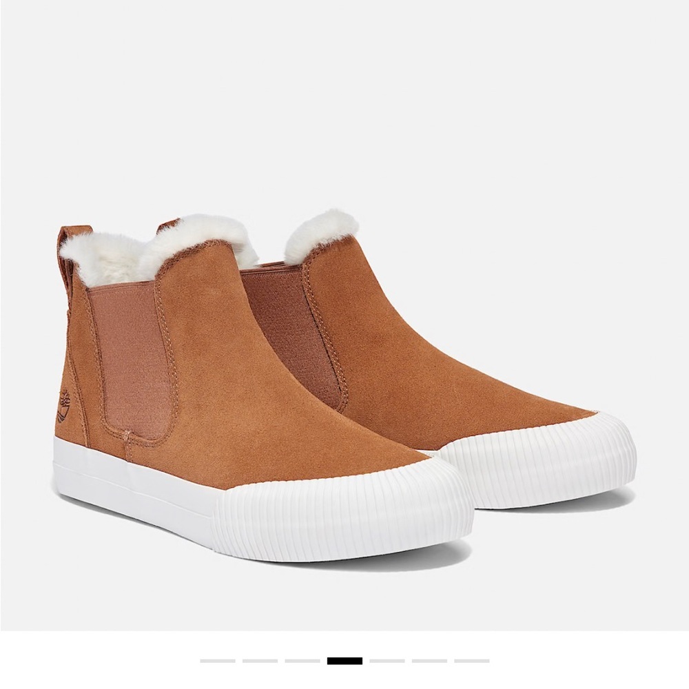 Brown Suede Fur-Lined Ankle Boots